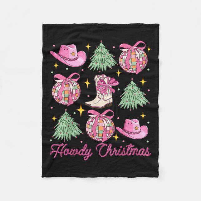 Howdy Cowboy Weihnachts-Western Country Coquette D Fleecedecke (Vorderseite)