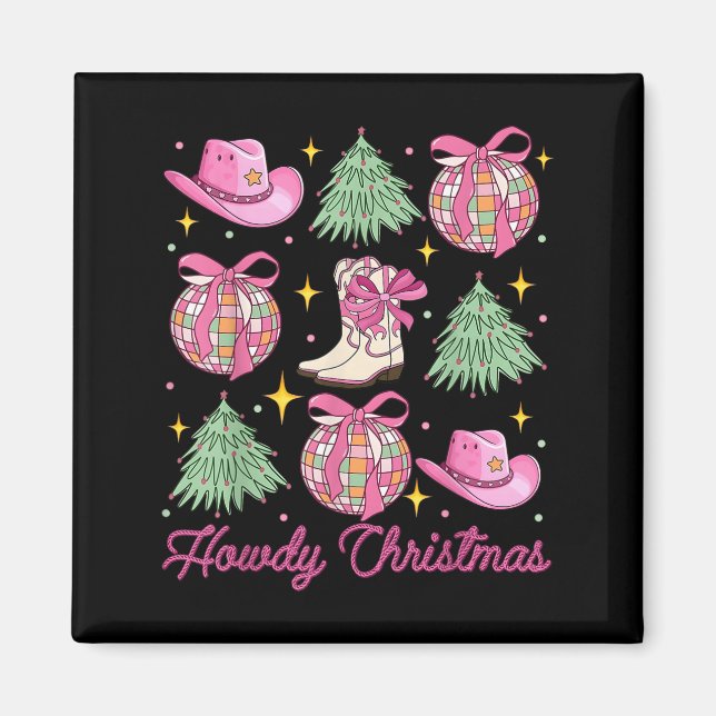 Howdy Cowboy Weihnachts-Western Country Coquette D Magnet (Vorne)