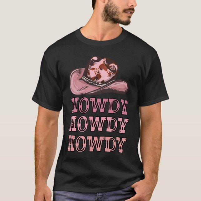 Howdy Cowgirl & Cowboy Western Rodeo T-Shirt (Vorderseite)