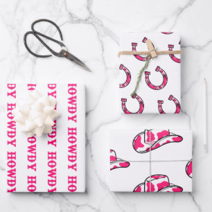 Howdy Cowgirl Disco Last Rodeo Bachelorette Geschenkpapier Set