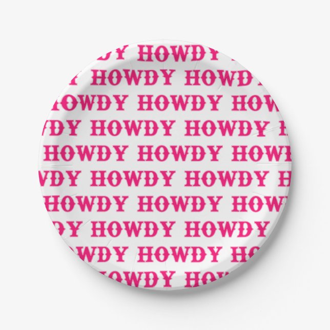 Howdy Cowgirl Disco Last Rodeo Bachelorette Pappteller (Vorderseite)