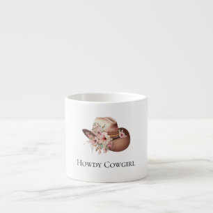 Howdy Cowgirl Floral Hat Espressotasse