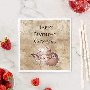 Howdy Cowgirl Pink Western Chic Serviette