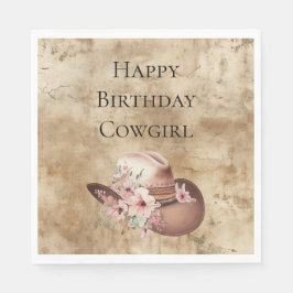 Howdy Cowgirl Pink Western Chic Serviette