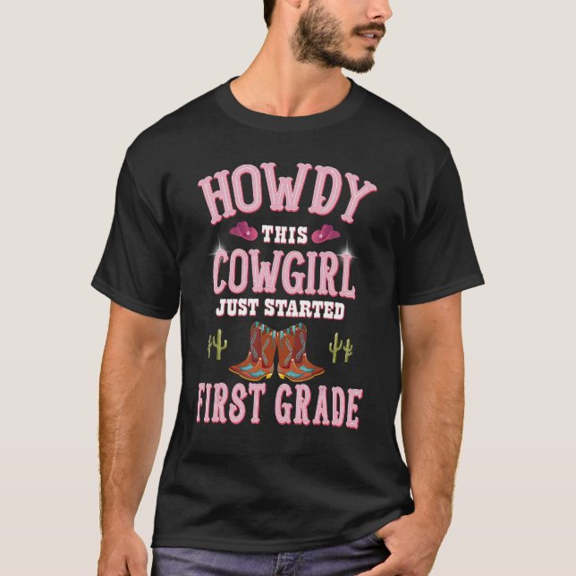 Howdy Cowgirl Top für Mädchen in der ersten Klasse (Vorderseite)