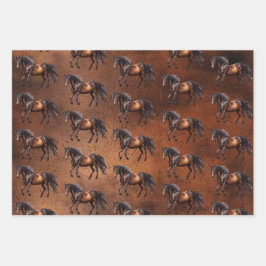 Howdy Cowgirl Western Horse Floral Saddle Geschenkpapier Set