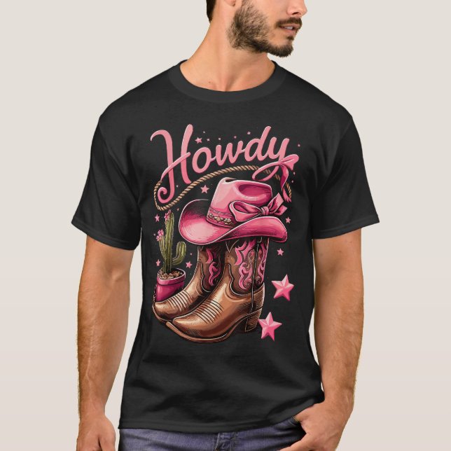 Howdy Cowgirl Western Rodeo T-Shirt (Vorderseite)