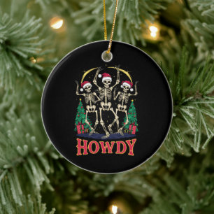 Howdy Dancing Skelett Funny Christmas Holiday Keramik Ornament