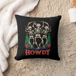 Howdy Dancing Skelett Funny Christmas Holiday Kissen