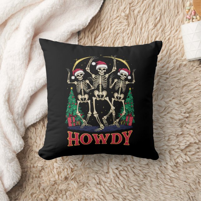 Howdy Dancing Skelett Funny Christmas Holiday Kissen (Decke)