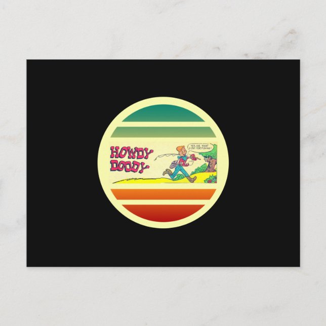 Howdy Doody Fishing Retro Comic Book Postkarte (Vorderseite)