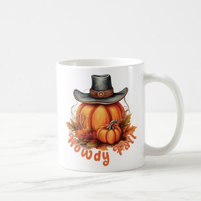 Howdy Fall - Rustikale Herbstwoben Kaffeetasse (Rechts)