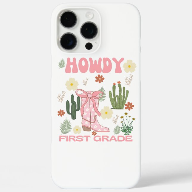 Howdy First Grade Cowgirl Case-Mate iPhone Hülle (Rückseite)