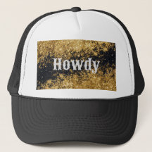 Howdy Gold Glitzer Black Glitzer Hat