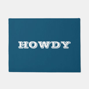"Howdy" Gruß oder Name, Ocean Blue Fußmatte