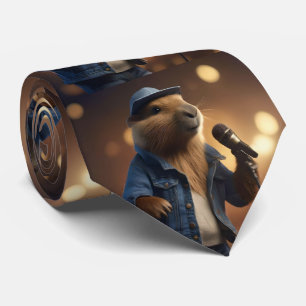 "Howdy Harmonics: The Denim-Clad Capybara Crooner" Krawatte