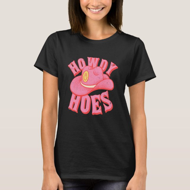 HOWDY HOES Preppy Aesthetic Creamy Pink Background T-Shirt (Vorderseite)