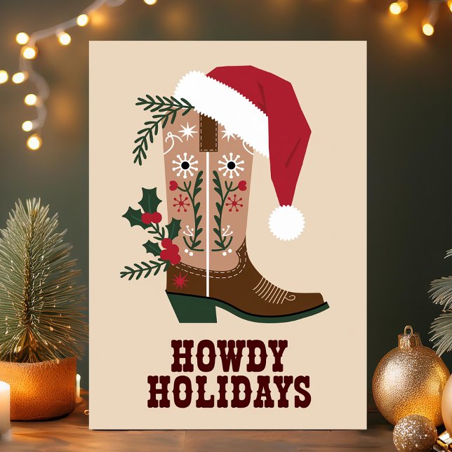 Howdy Holidays Western Cowboy Boot Weihnachten (Von Creator hochgeladen)