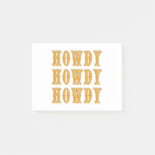 Howdy Howdy Howdy Cool Cowboy Western Post-it Klebezettel