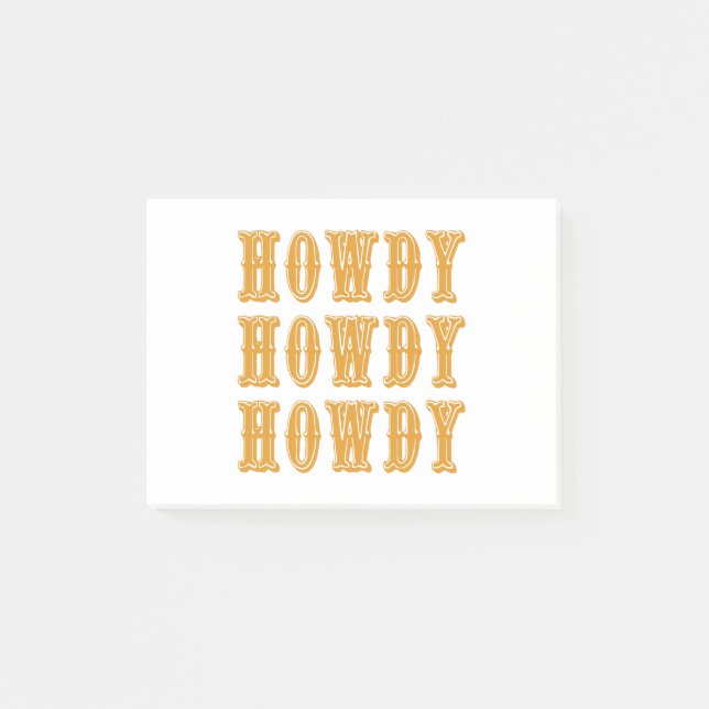 Howdy Howdy Howdy Cool Cowboy Western Post-it Klebezettel (Vorderseite)