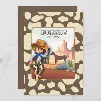 Howdy howies Erstgeburtstier Einladung