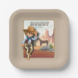 Howdy howies Erstgeburtstier Pappteller