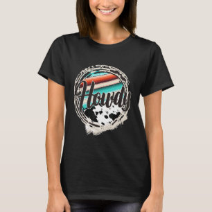 HOWDY Leopard Kuh Muster serape Print Cowgirl Ro T-Shirt