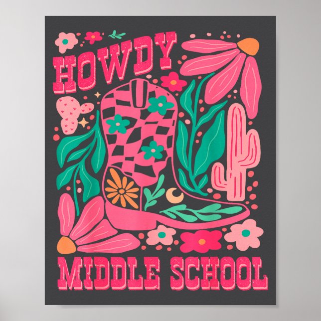 Howdy Middle School Western Girl Country Rodeo Nk  Poster (Vorne)