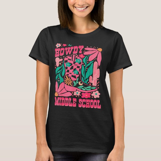 Howdy Middle School Western Girl Country Rodeo Nk  T-Shirt (Vorderseite)