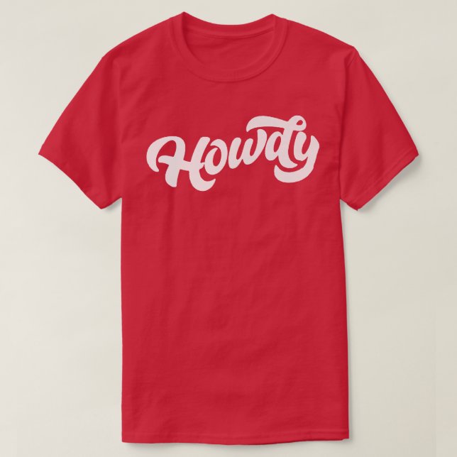 Howdy! Minimalistische Typografie Funny Western Co T-Shirt (Design vorne)