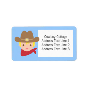 Howdy, Niedlicher Cowboy für kleine Jungen Adressaufkleber