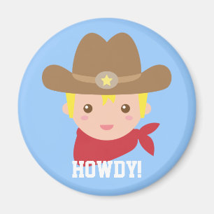 Howdy, Niedlicher Cowboy für kleine Jungen Magnet