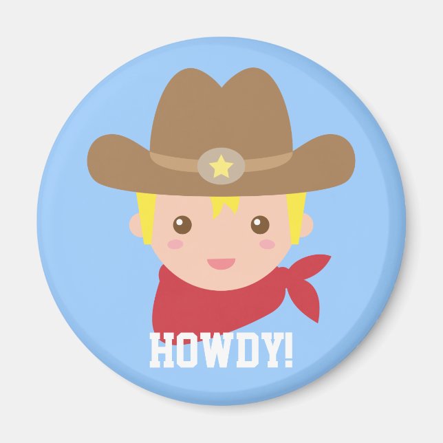 Howdy, Niedlicher Cowboy für kleine Jungen Magnet (Vorne)