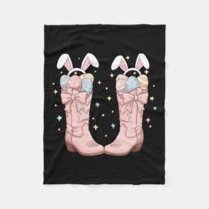 Howdy Osteroster Western Ostern Bunny Cowboy Boots Fleecedecke