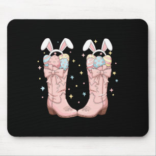 Howdy Osteroster Western Ostern Bunny Cowboy Boots Mousepad