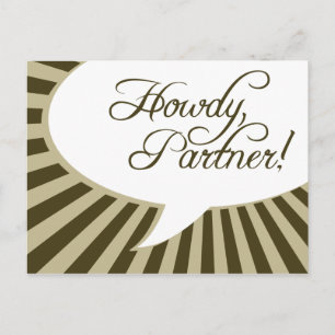 Howdy, Partner! : Comic-Sprechblase Postkarte