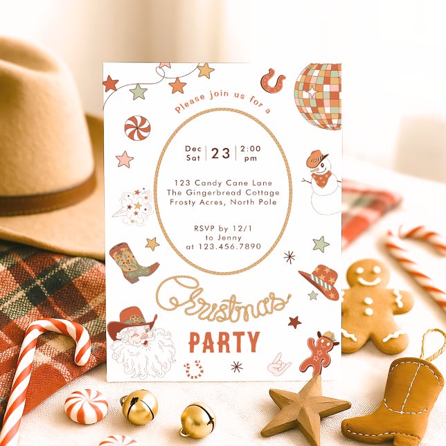 Howdy Partner Western Weihnachts-Party Einladung (Von Creator hochgeladen)
