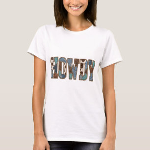 Howdy Patchwork Western PNG Cowgirl Grafikdesign T-Shirt