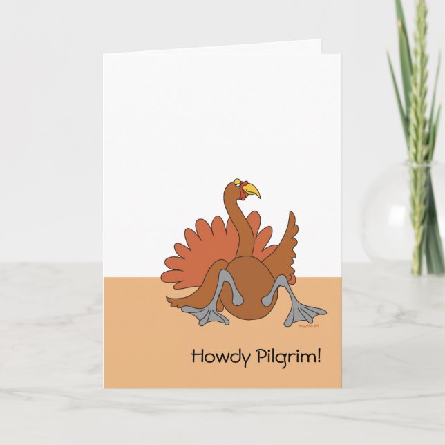 Howdy Pilgrim Holiday Card Feiertagskarte (Vorderseite)