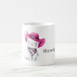 Howdy Pink Cowgirl Cat with a Hat Kaffeetasse<br><div class="desc">Howdy Pink Cowgirl Cat with a Hat</div>