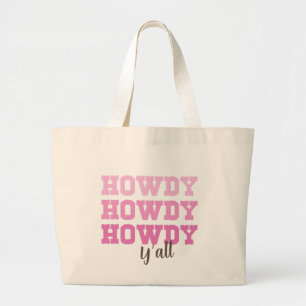 Howdy Pink Moderne Typografie Toag Jumbo Stoffbeutel