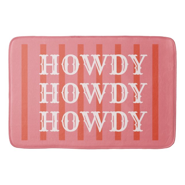 Howdy Pink Striping farbenfroher Spaß Badematte (Vorderseite)