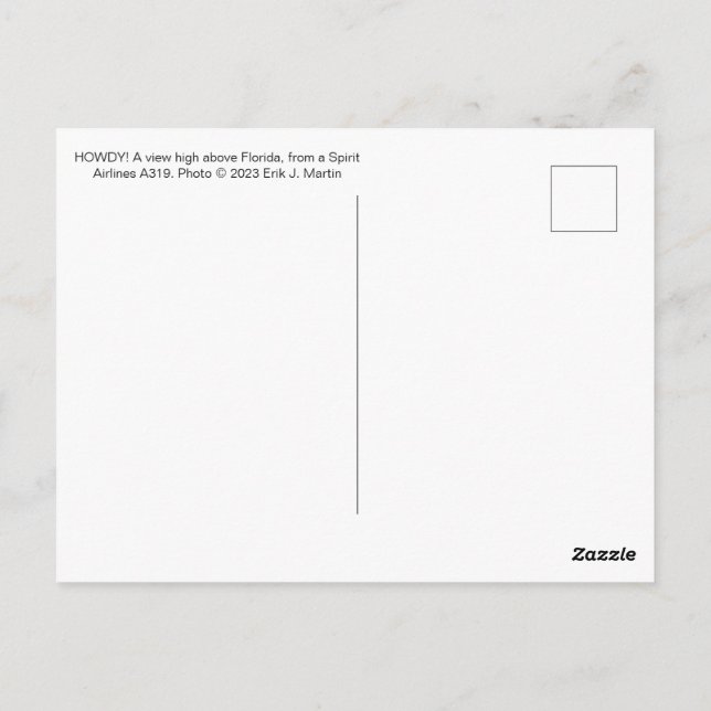 HOWDY! Postkarte hoch über Florida (Rückseite)