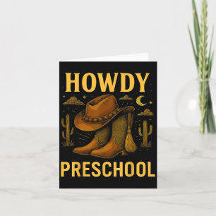 Howdy Preschool Rodeo Back to School Western Lehre Karte