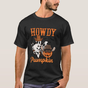 Howdy Pumpkin Autumn Western Halloween Vintag Rod T-Shirt