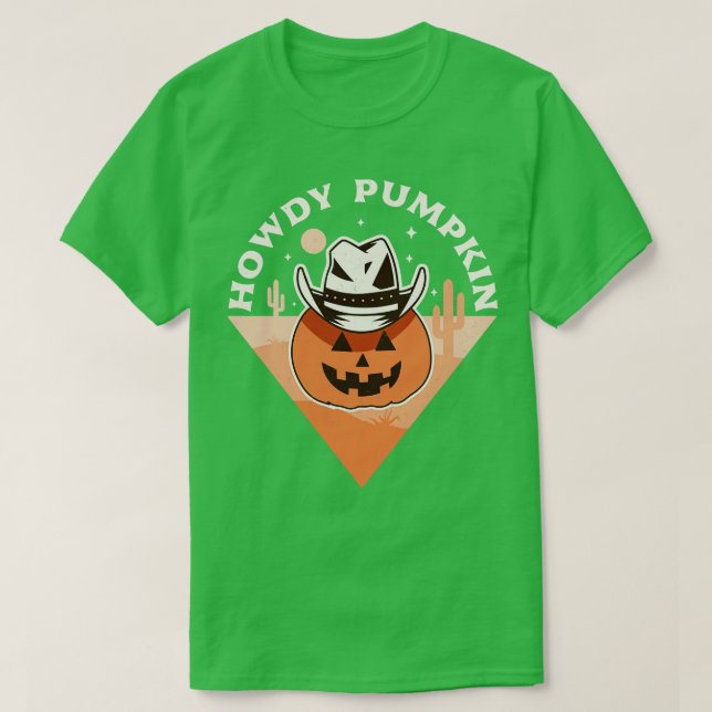 Howdy Pumpkin Cowboy Rodeo Western Country Fall Ha T-Shirt (Design vorne)