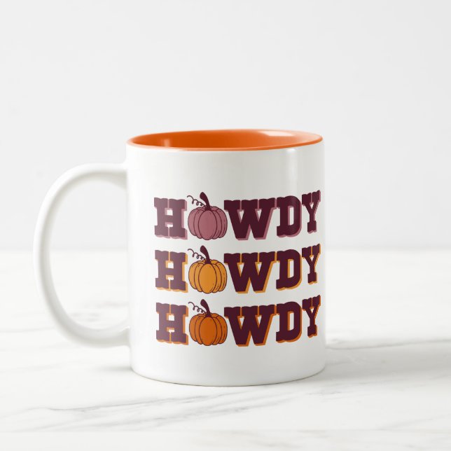 Howdy Pumpkin Fall Coffee Tasse (Links)