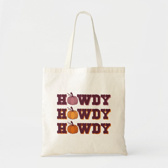 Howdy Pumpkin Fall Tote Bag Tragetasche (Vorne)