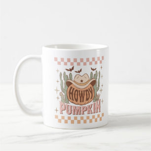 Howdy Pumpkin Halloween Retro Western Cowgirl Kaffeetasse