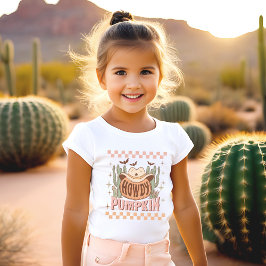 Howdy Pumpkin Halloween Retro Western Pink Girl T-Shirt